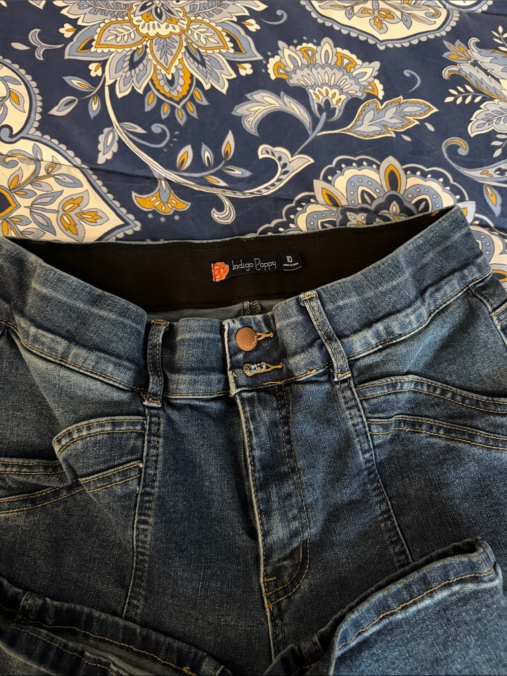 Indigo Poppy Classic Mid Wash Women’s Jeans - Flared Leg - Picture 2 of 4